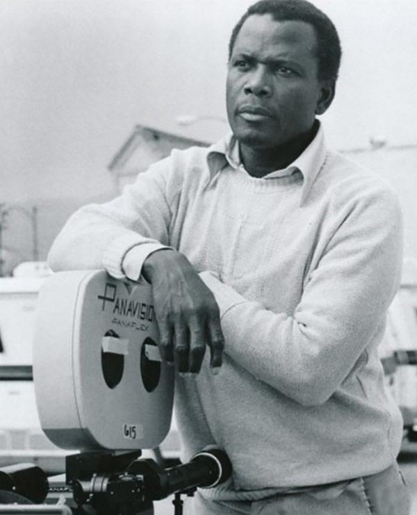 Sidney Poitier behind camera